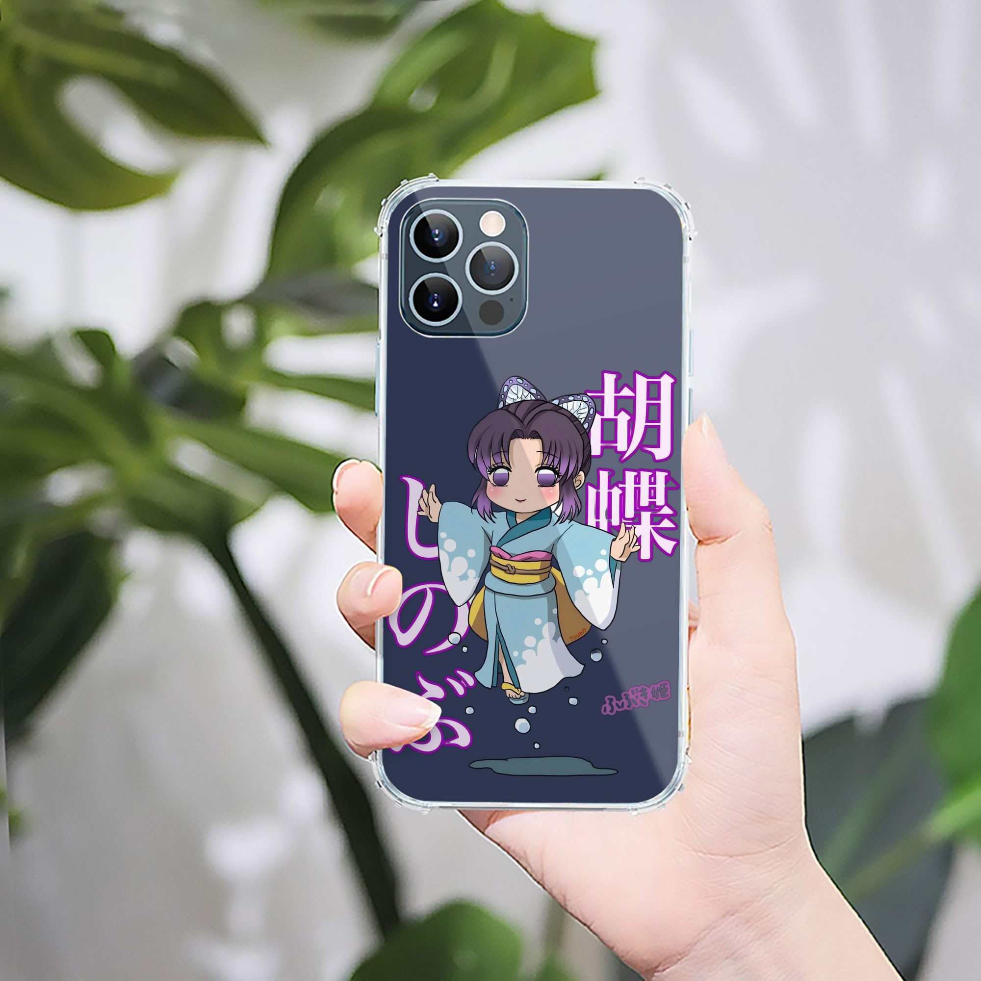 （画像用） 鬼滅の刃（きめつのやいば）蟲柱-胡蝶 しのぶ／こちょう しのぶ Kochou Shinobu 【iPhone 12シリーズ対応】透明スマホケース（クリアソフトケース）